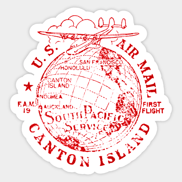 1940 First Air Mail Flight San Francisco to South Pacific Sticker by historicimage